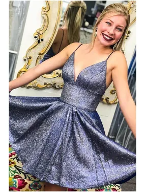 Aimishang  A-Line Cocktail Dresses Party Dress Homecoming Short / Mini Sleeveless V Neck Satin Backless with Pleats