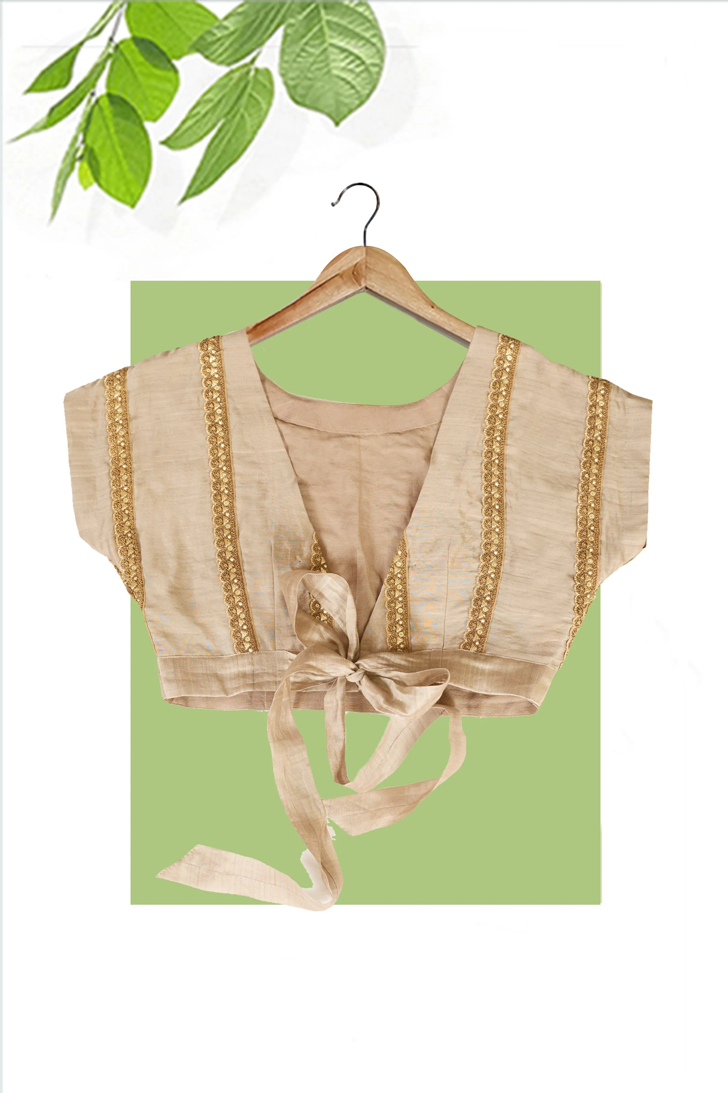 Cotton silk embroidered Magyar Blouse