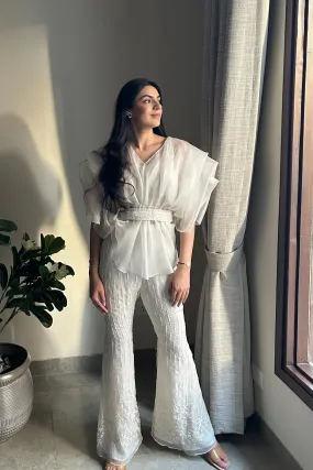 Draped Top With Bell Bottoms