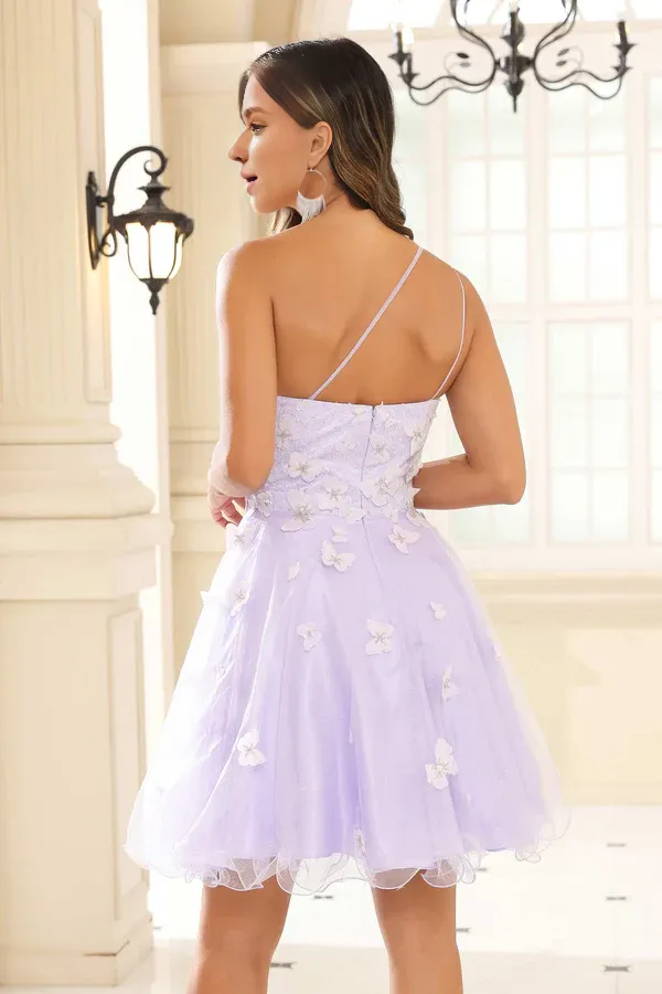 Elegant Evening Dress Spaghetti Straps Ruffles A-Line Prom Dresses Glitter Tulle Mini Dress