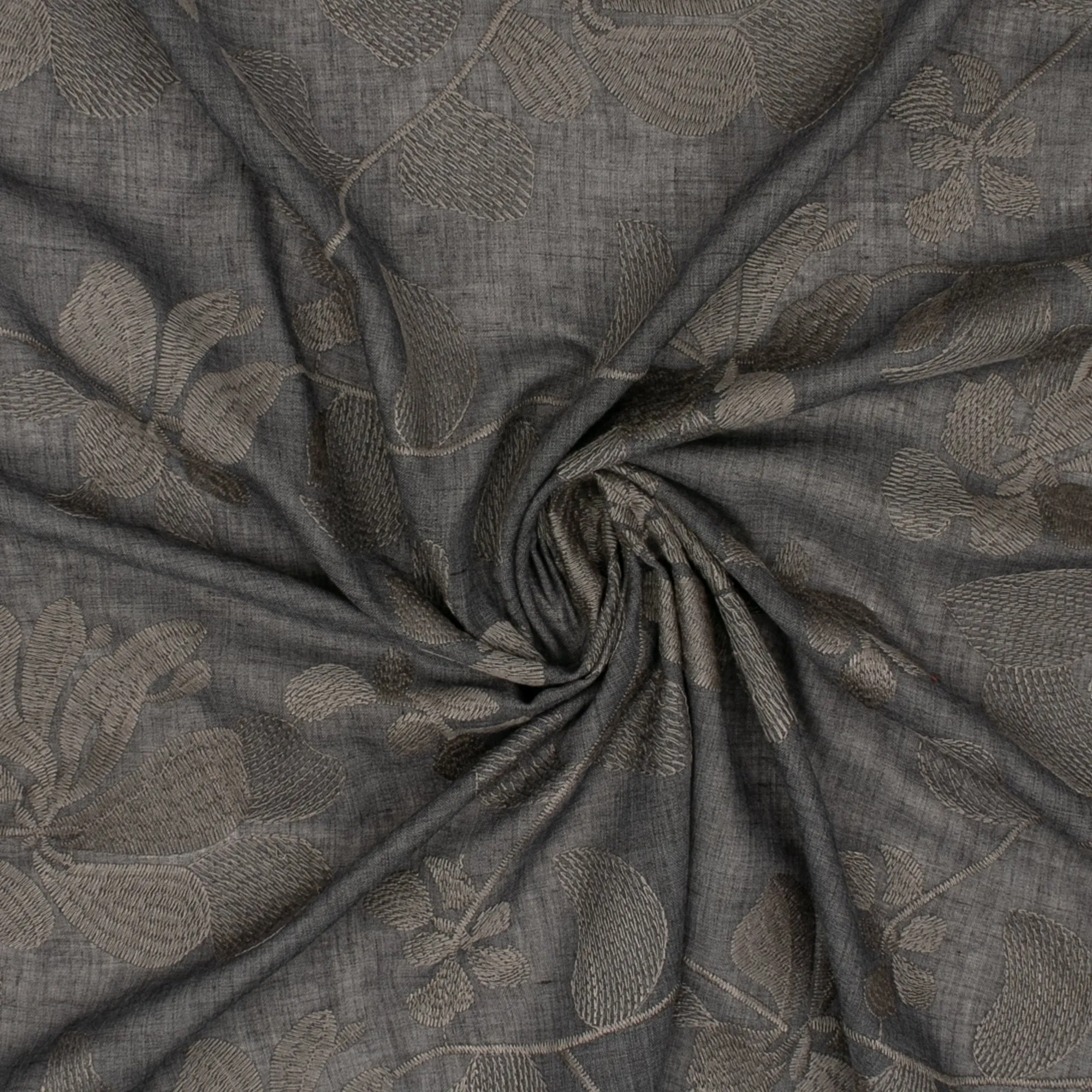 Embroidered Voile - BREEZE - Grey