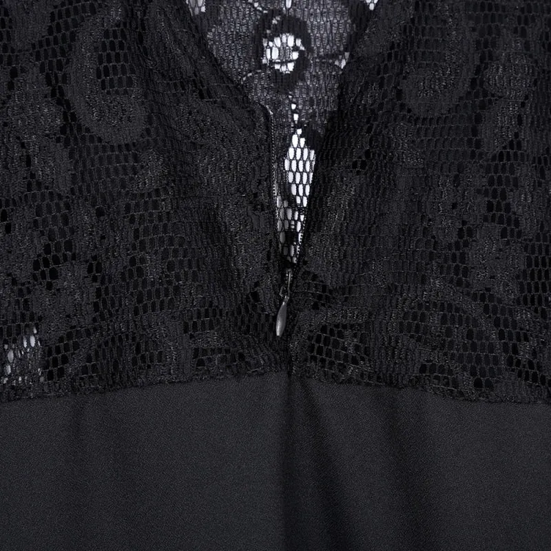 Fashion Women Sexy Sleeveless Lace Midi Dress