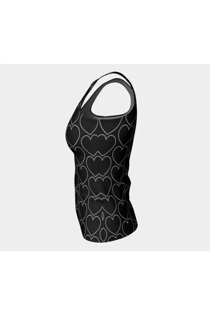 Hearts Fitted Tank Top