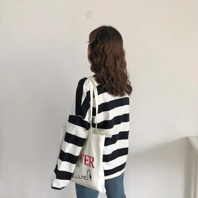 Kawaii Korean Pink Stripe T-shirts