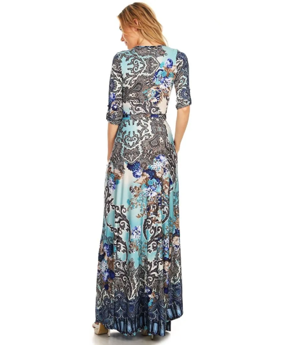 Maxi Dress with Sleeves Bombshell Blue Two