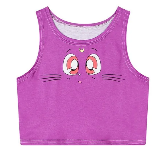 Sailor Moon Crystal Crop Tops Vest Tank Tops Shirt