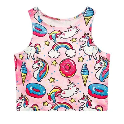 Sailor Moon Crystal Crop Tops Vest Tank Tops Shirt