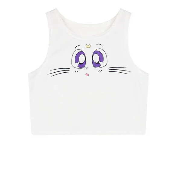 Sailor Moon Crystal Crop Tops Vest Tank Tops Shirt