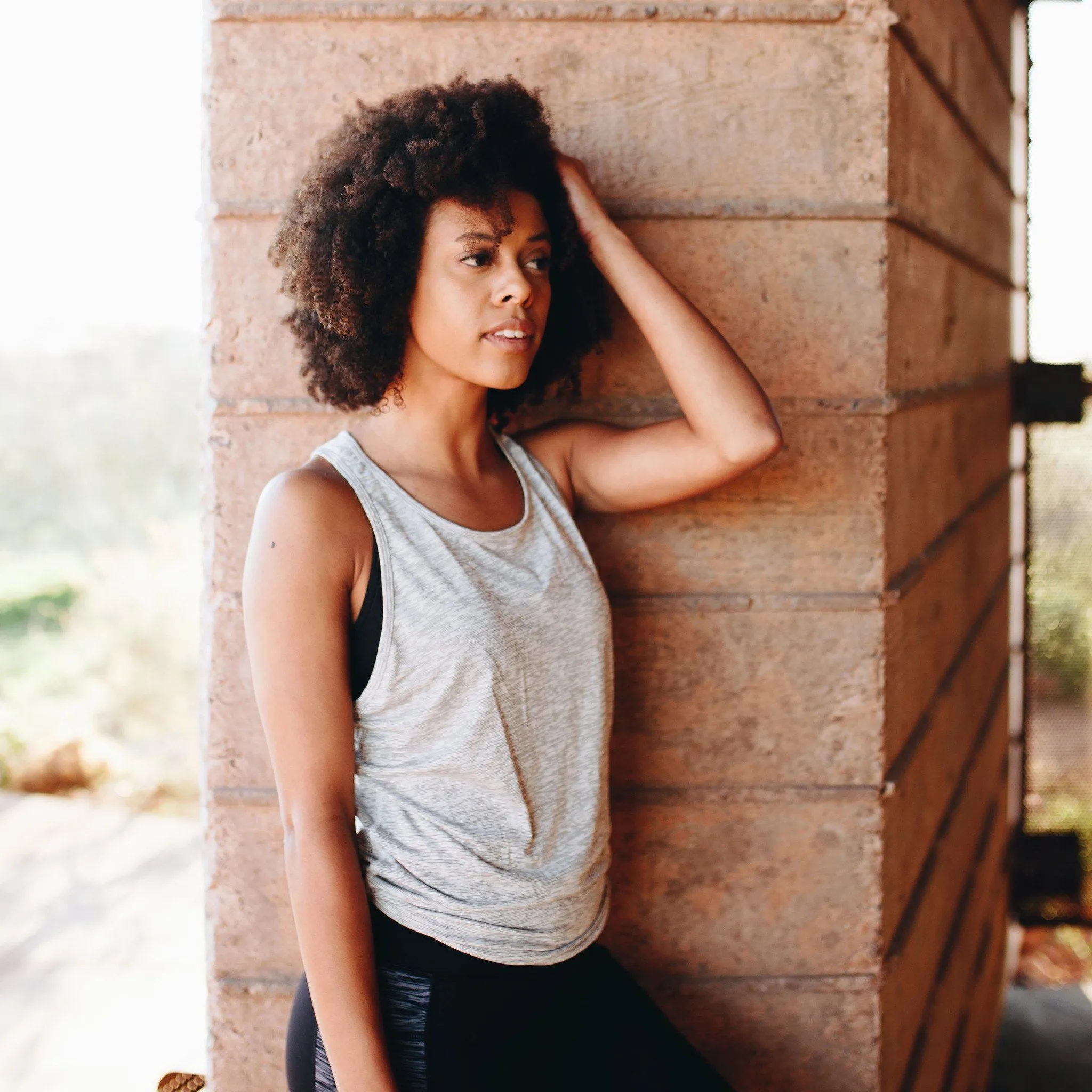 Tie Back Tank - Gray