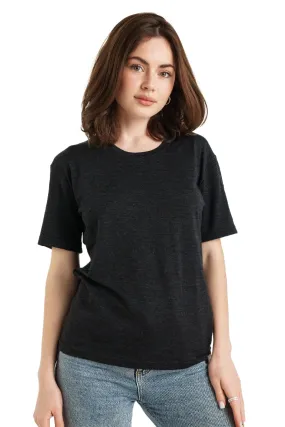 Women's Merino T-shirt 165 Melange Black | Crewneck